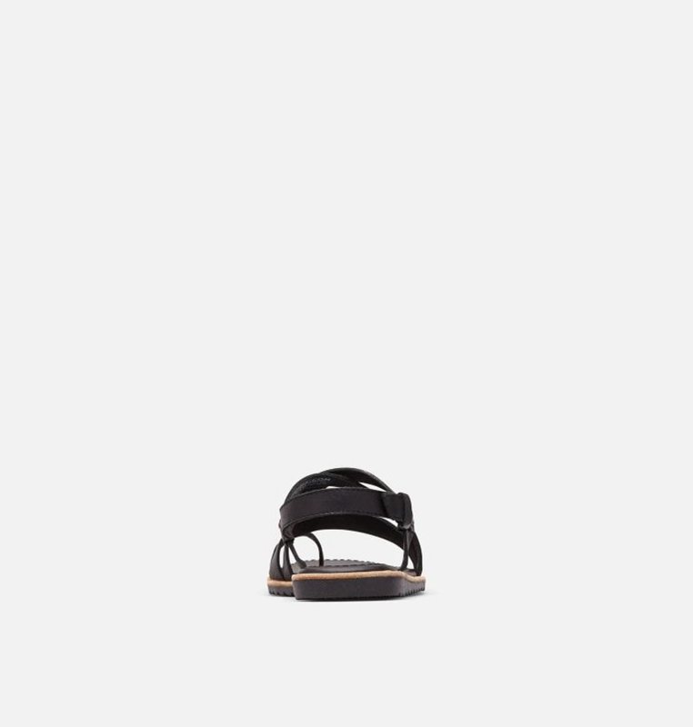 Sorel Dam Sandaler Svarta - Ella™ Criss Cross Flat - LKG-879503